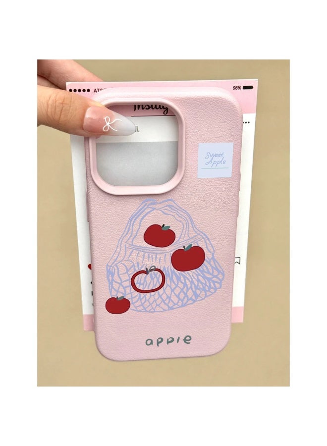 NIBEMINENT Woven Bag Apples Protective TPU Case Cover For iPhone 17 Air, Pink