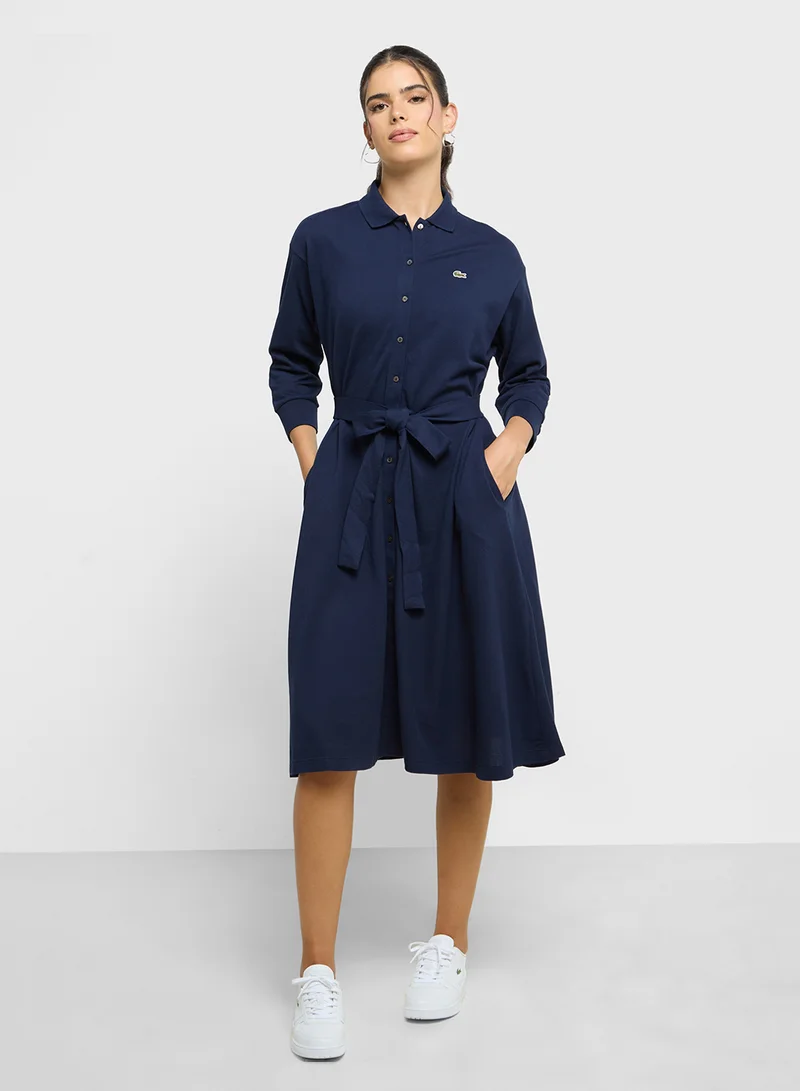لاكوست Belted Polo Dress