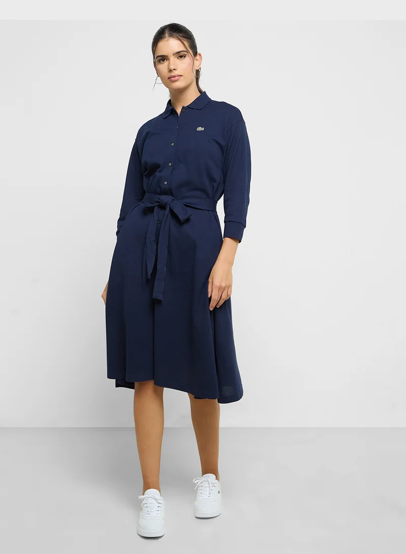 لاكوست Belted Polo Dress