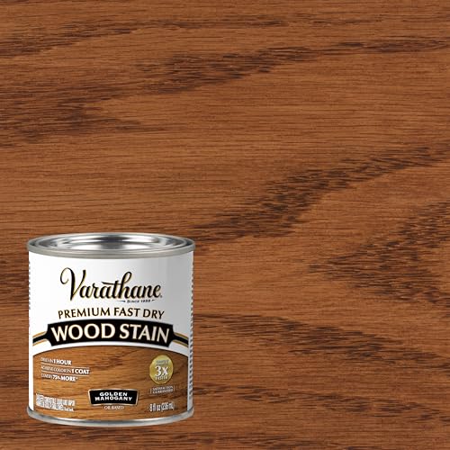 VARATHANE Rust-Oleum Varathane 262033 Premium Fast Dry Wood Stain, Golden Mahogany, (Half Pint/236ml) - Image 2