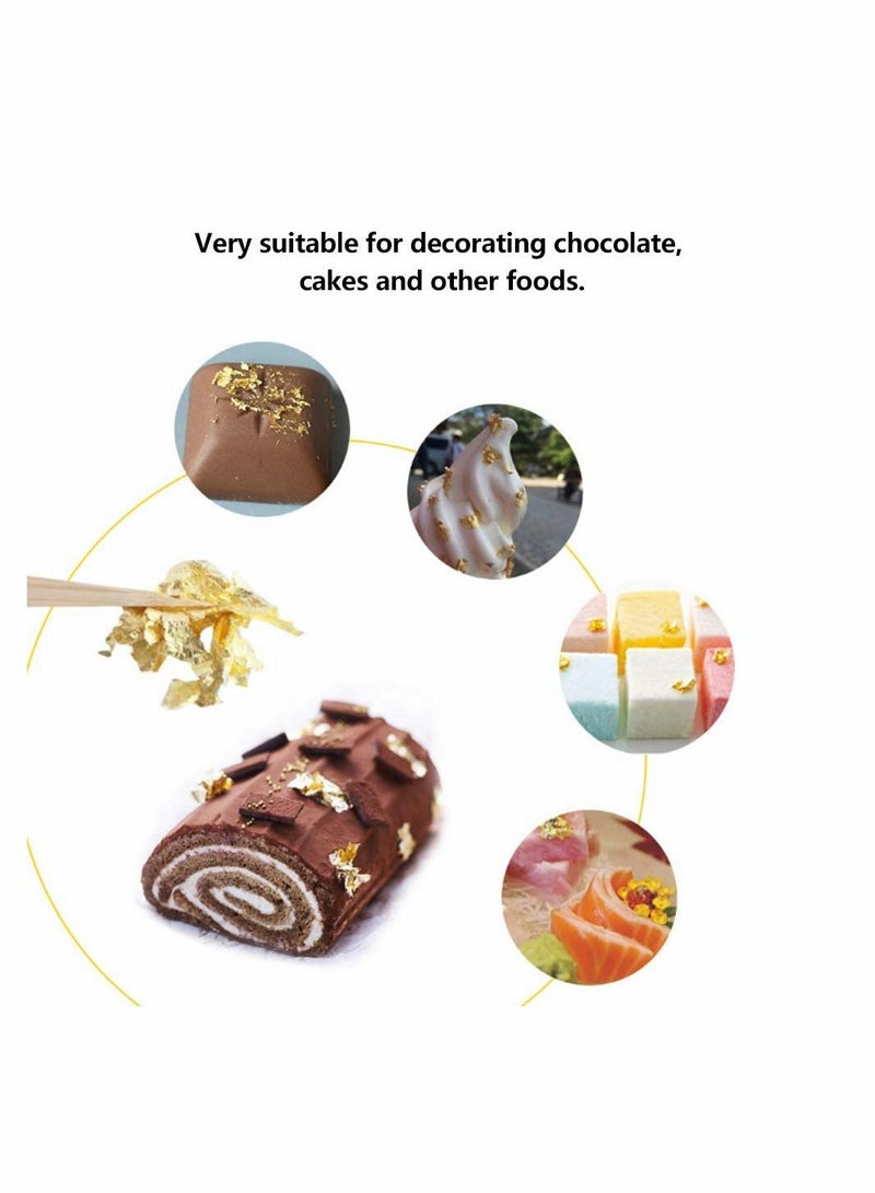 SYOSI Edible Gold Leaf, Genuine Gold Flakes for Cooking, Cakes, Makeup, Gilding, Decoration, Health & Spa for Cake Decorating, Baking & Cooking, Art Crafts & DIY Projects Makeup & Home (2Pcs) - Image 5