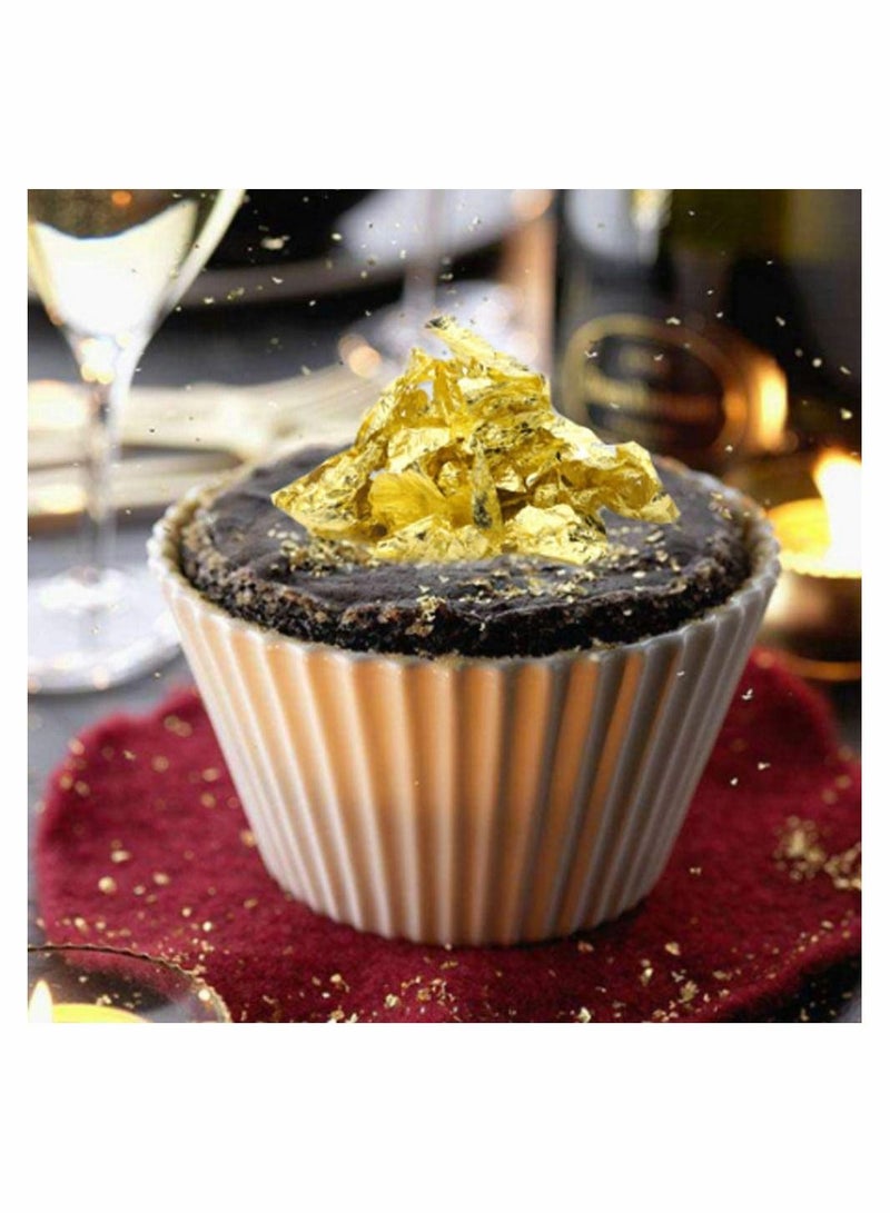 SYOSI Edible Gold Leaf, Genuine Gold Flakes for Cooking, Cakes, Makeup, Gilding, Decoration, Health & Spa for Cake Decorating, Baking & Cooking, Art Crafts & DIY Projects Makeup & Home (2Pcs) - Image 3