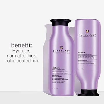 Pureology Hydrate Moisturising Conditioner For Medium to Thick Dry Colour Treated Hair Vegan Formulas Sulphate Free for a Gentle Cleanse - Image 2