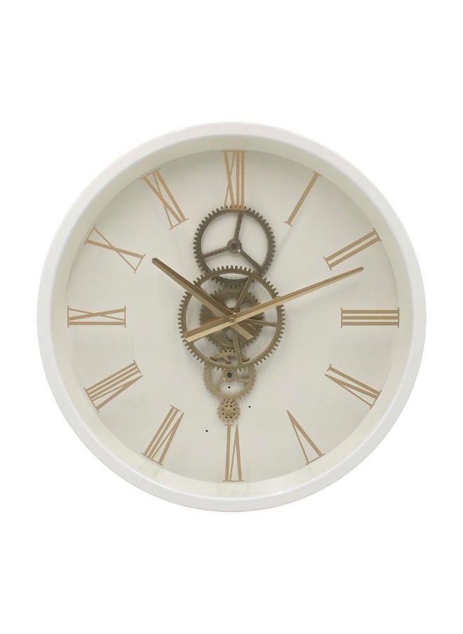 DANUBE HOME Danube Home Sansa Pp Roman Gear Wall Clock - White 46X7X46 Stylish Wall Decor Modern Plastic & Paper Design Perfect For Home Decor Unique Clocks For Living Room Decorative Home Accessories  - Image 2