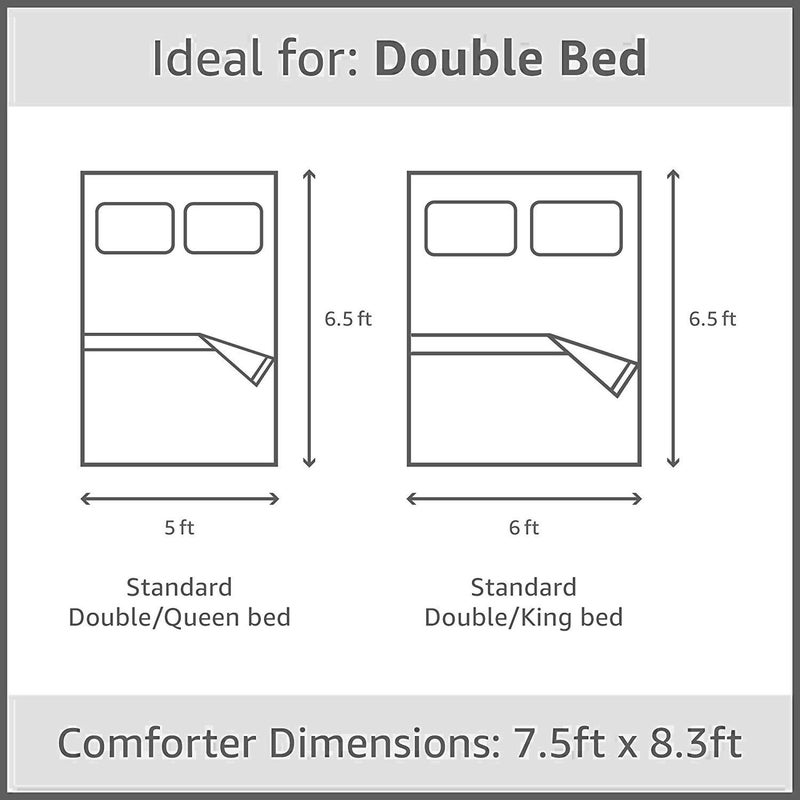 Aevlon All Season Microfibre Reversible Comforter 90x100 Inch King Size Double Bed GrayLight Gray - Image 3