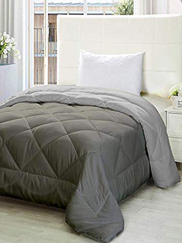 Aevlon All Season Microfibre Reversible Comforter 90x100 Inch King Size Double Bed GrayLight Gray - Image 2