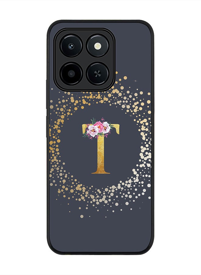 Stylizedd For Honor X6c Case,Slim fit Camera Protection, Shockproof Thin Phone cover  - Custom Monogram Floral - T  (Grey ) - Image 1