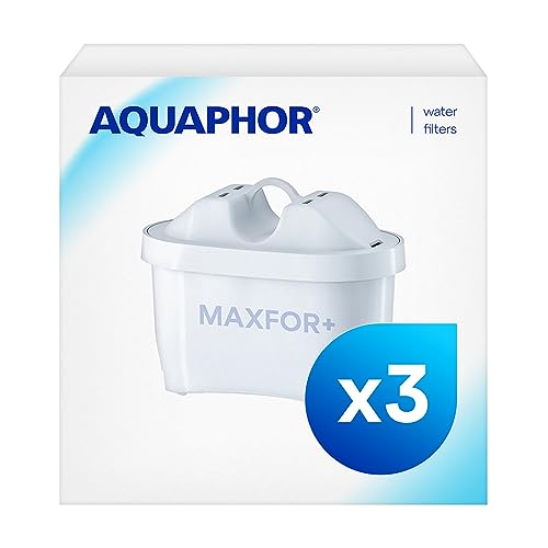 AQUAPHOR Maxfor Replacement Filter Cartridge Pack of 3  Compatible with All Aquaphor Maxfor Filter jugs and Brita Maxtra Reduces limescale Chlorine and Other impurities