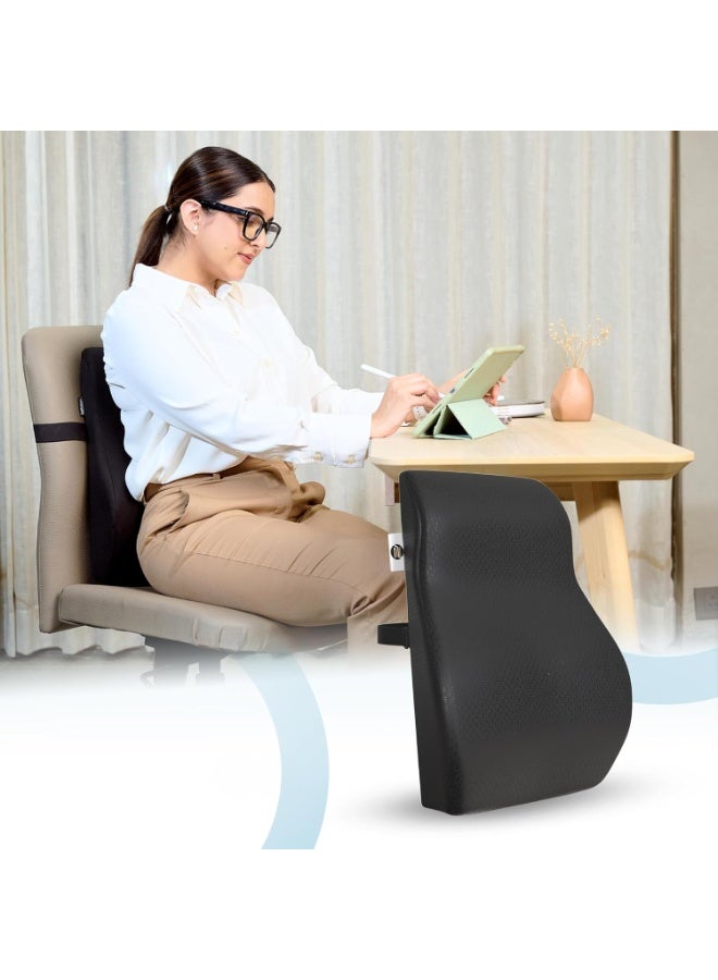 CareFoam Back Support for Office Chair, Memory Foam Back Rest for Office Chair, Chair Back Support for Back Pain Relief, for Office/Home Chair & Car Seat, Removable Cover (Mesh Black, Large) - Image 3