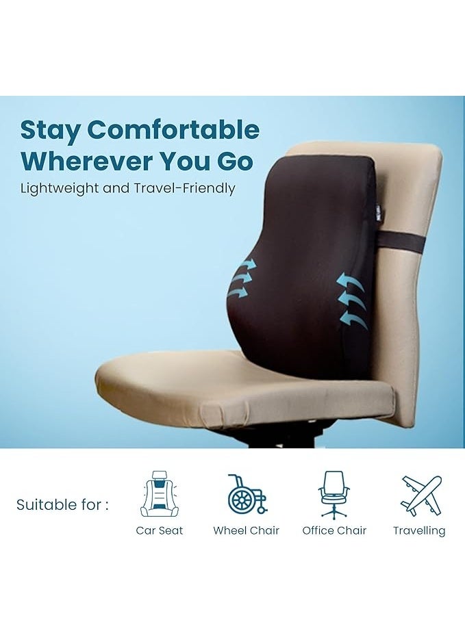 CareFoam Back Support for Office Chair, Memory Foam Back Rest for Office Chair, Chair Back Support for Back Pain Relief, for Office/Home Chair & Car Seat, Removable Cover (Mesh Black, Large) - Image 2