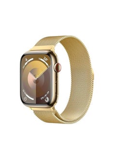 Generic Stainless Steel Magnetic Band Compatible with Apple Watch 49mm 45mm 44mm 42mm, Adjustable Milanese Magnet Metal Strap Men Women for iWatch Series 8/7/6/5/4/3/2/1/SE/Ultra, Dark Gold  - Image 1