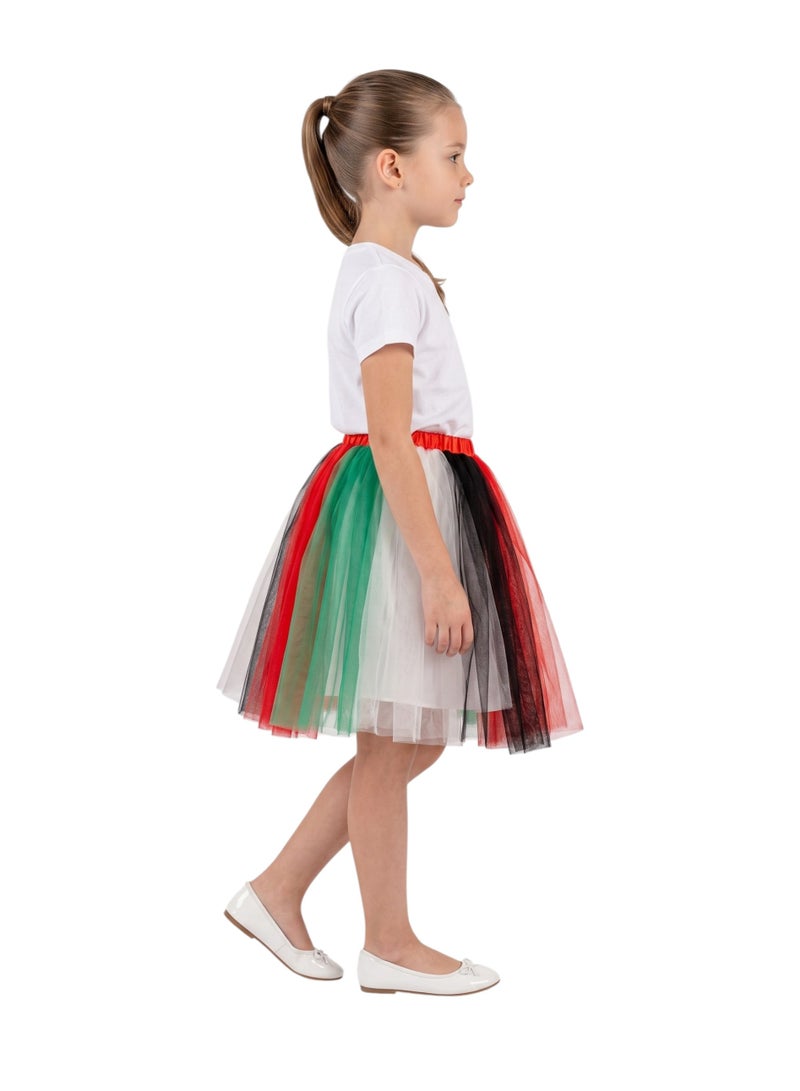 Bidani Girls' UAE National Day Flag Color Tulle Tutu Skirt - Image 2