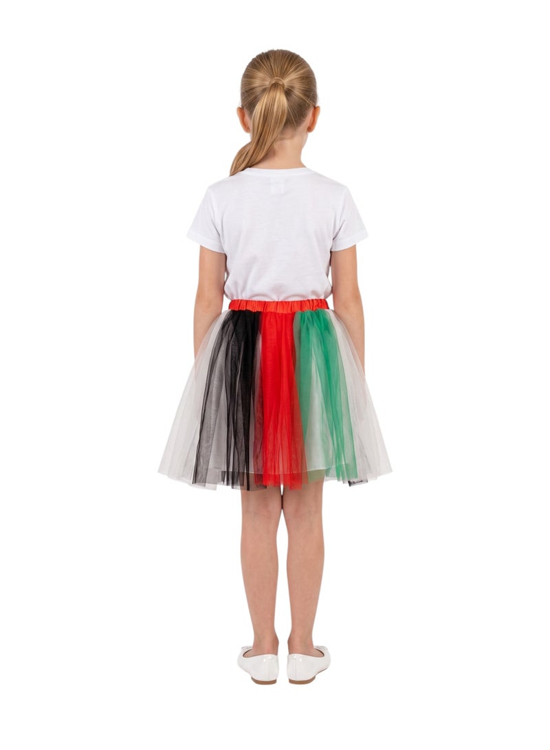 Bidani Girls' UAE National Day Flag Color Tulle Tutu Skirt - Image 3