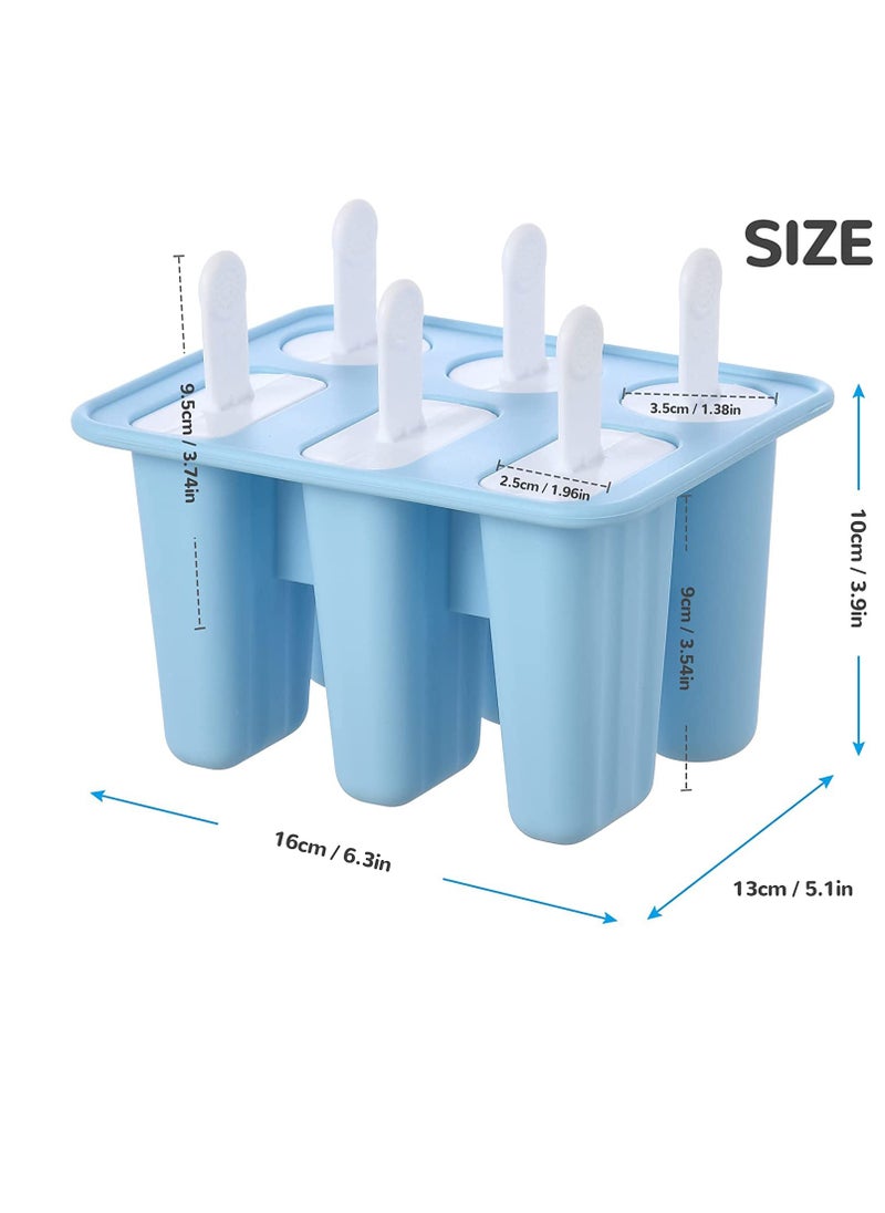 SYOSI - SYOSI Ice Lolly Moulds 2 Shapes Silicone Popsicle Molds Ice Cream Mould with Sticks Reusable Ice Pop Moulds BPA Free Ice Lolly Maker for Children Adults DIY Ice Popsicle Mold 6 Cavity - Image 1