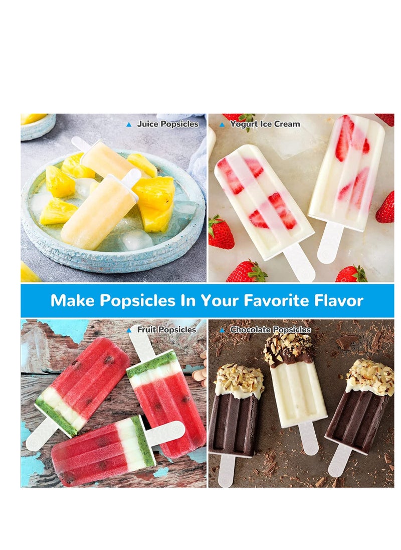 SYOSI - SYOSI Ice Lolly Moulds 2 Shapes Silicone Popsicle Molds Ice Cream Mould with Sticks Reusable Ice Pop Moulds BPA Free Ice Lolly Maker for Children Adults DIY Ice Popsicle Mold 6 Cavity - Image 1