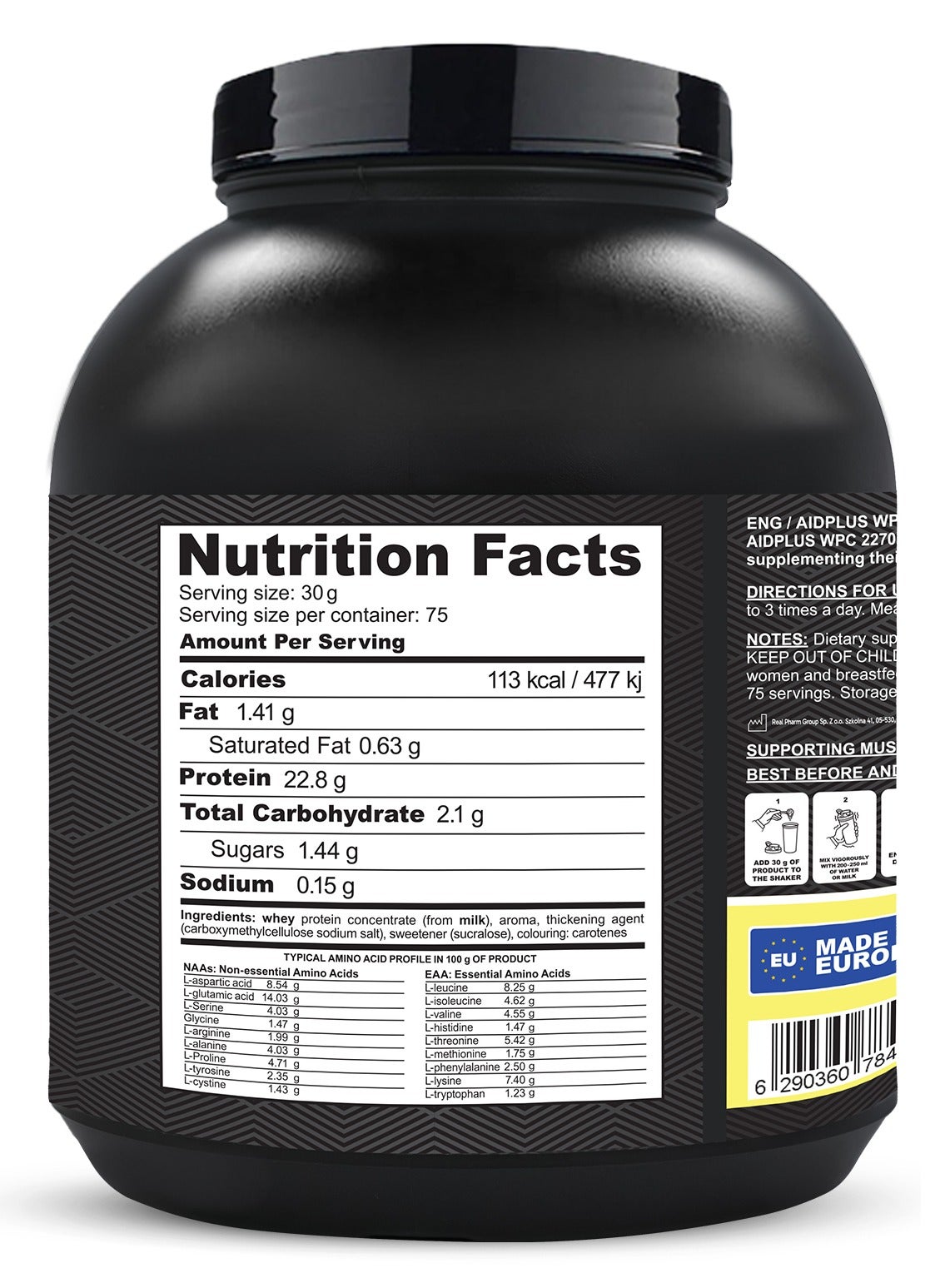 Wpc Vanilla, 2270G | 75G Protein Per Serving | Whey Protein Concentrate For Muscle Growth & Recovery | Gluten-Free & Lactose-Free