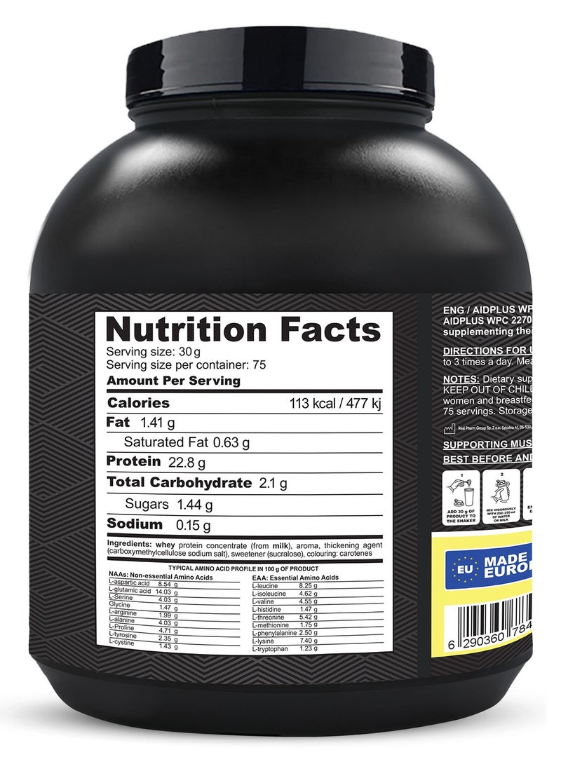 AID PLUS بروتين واي بّي سي بنكهة الفانيليا، 2270غ | 75غ بروتين لكل حصة | مركز بروتين واي لنمو العضلات والتعافي | خالي من الجلوتين واللاكتوز - Image 2