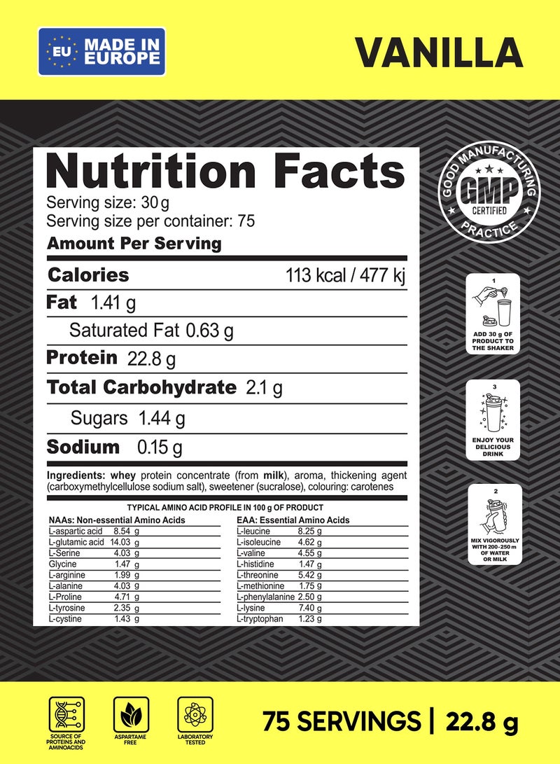 AID PLUS بروتين واي بّي سي بنكهة الفانيليا، 2270غ | 75غ بروتين لكل حصة | مركز بروتين واي لنمو العضلات والتعافي | خالي من الجلوتين واللاكتوز - Image 5