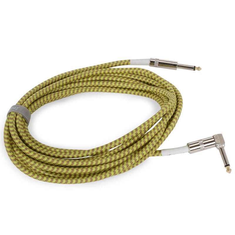 Juarez كابل آلة موسيقية JAG130YL لجيتار البيس الكهربائي كابل جيتار بزاوية صحيحة حماية احترافية من الضوضاء 6.3 مم 1/4 بوصة لجيتار البيس لوحات المفاتيح مكبرات الصوت (3م أصفر) - Image 3