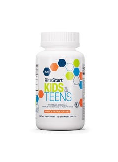 RiteStart Kids & Teens - Apple and Orange Flavors - 22 Essential Vitamins and Minerals - Ages 2 and Up - Immune System Support Transfer Factor - Brain Support - 120 Chewable Tablets
