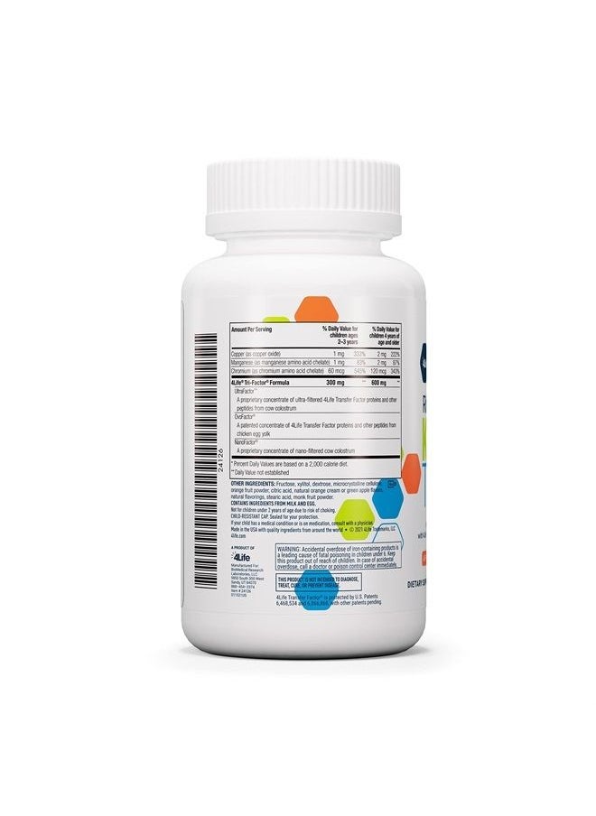 4life - RiteStart Kids & Teens - Apple and Orange Flavors - 22 Essential Vitamins and Minerals - Ages 2 and Up - Immune System Support Transfer Factor - Brain Support - 120 Chewable Tablets - Image 1