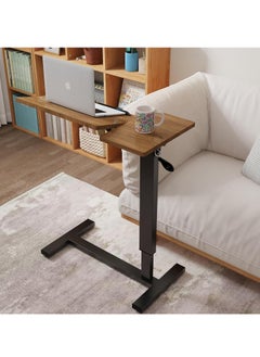 WISFOR Overbed Table with Hidden Wheels Swivel Tablelop Extra Large Medical Bedside Table 80×40cm Adjustable C-Shaped Snack Table Mobile Sofa Side Table Rolling Laptop Desk for Home and Hospital Use  - Image 4