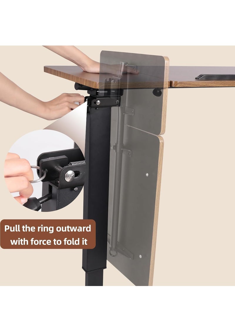 ويسفور طاولة فوق السرير مع عجلات مخفية، طاولة دوارة طبية كبيرة جدًا بجانب السرير 80×40 سم، طاولة وجبات خفيفة قابلة للتعديل على شكل حرف C، طاولة جانبية للأريكة المتنقلة، مكتب كمبيوتر محمول متحرك للاستخدام في المنزل والمستشفى - Image 3