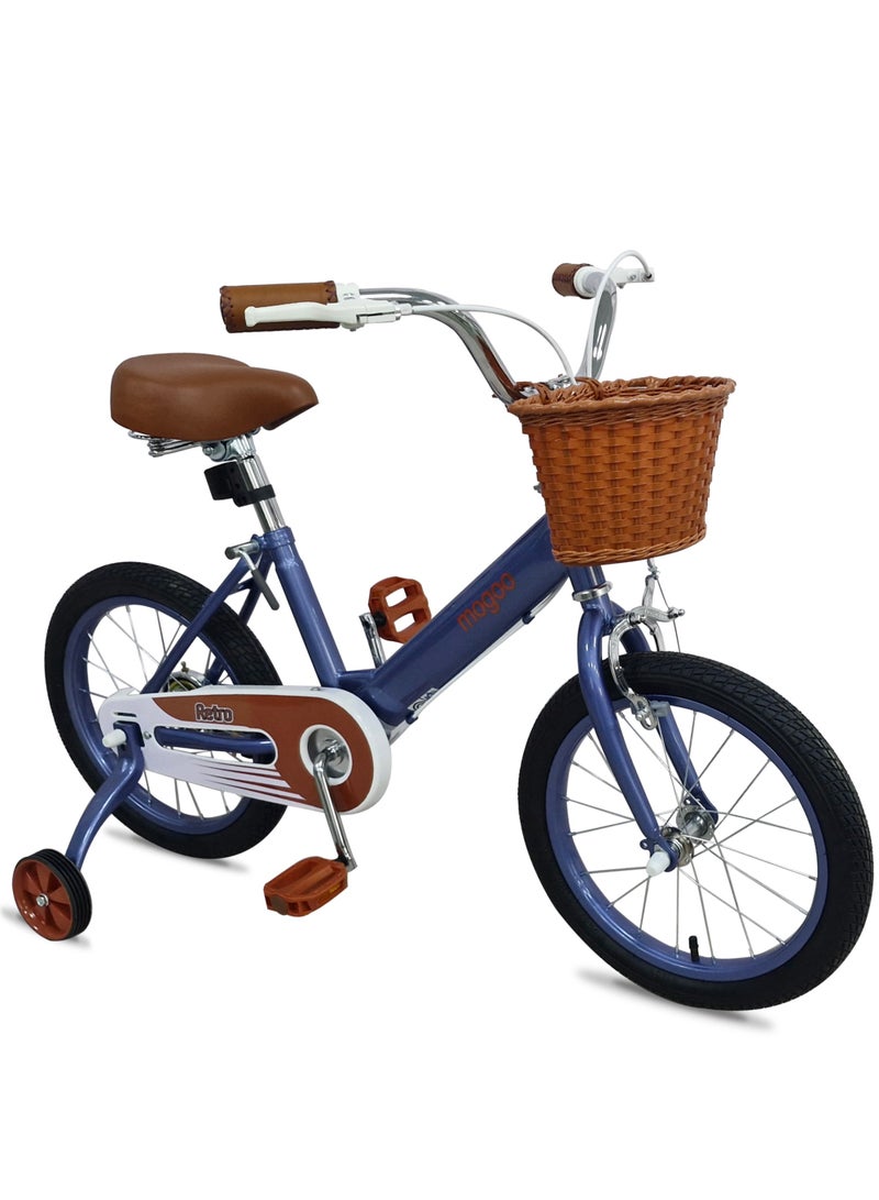 MOGOO - Retro Kids Bike 16 Inch - Blue - Image 1