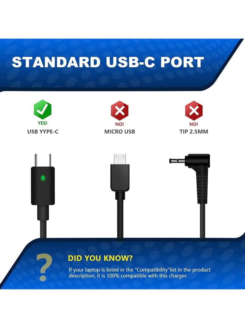 ماركة غير محددة شاحن USB - C تيار متردد 90 - 65 45 واط من هوسان باور سبلاي بديل بفيشة بريطانيا للاب توب ديل لاتيتيود 5280 5480 5580 7280 7380 7480 وديل x PS 12 9250 13 9350 15 9550 يو اس بي متعدد الألوان عدد 10  - Image 3