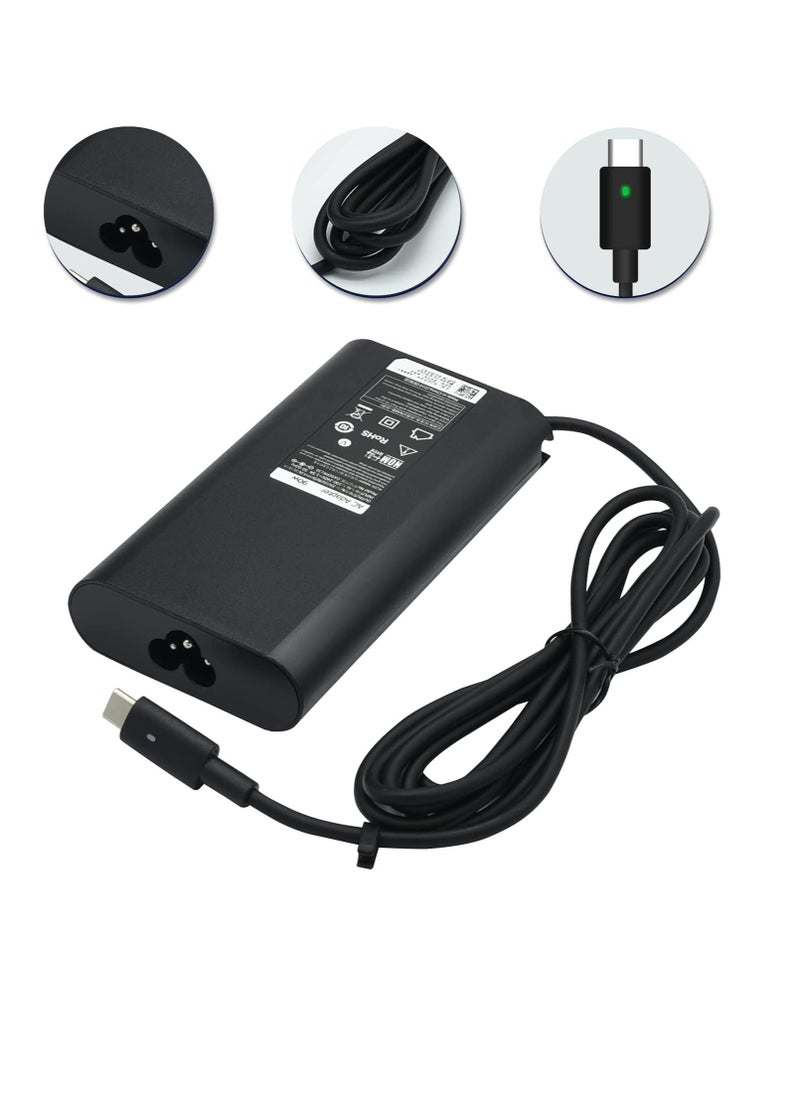 ماركة غير محددة شاحن USB - C تيار متردد 90 - 65 45 واط من هوسان باور سبلاي بديل بفيشة بريطانيا للاب توب ديل لاتيتيود 5280 5480 5580 7280 7380 7480 وديل x PS 12 9250 13 9350 15 9550 يو اس بي متعدد الألوان عدد 10  - Image 2