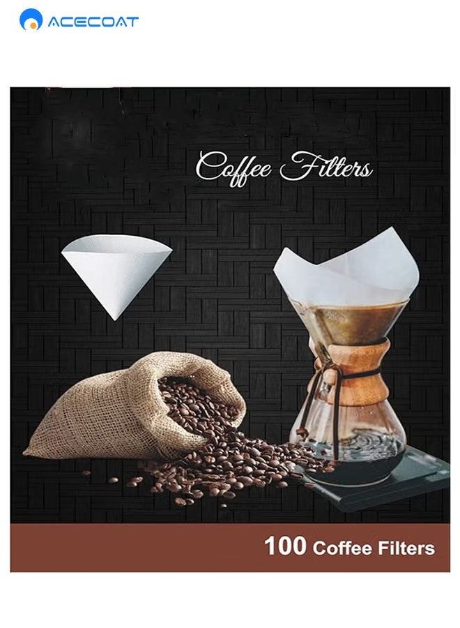 ACECOAT Coffee Filters V60 Cone Paper White 100pcs Coffee Filters Unbleached Paper Filters Compatible With Pour Over Drippers 2-4 Cups Size 02 Coffee Filters V60 (1-4 Cups 02, 100) - Image 2