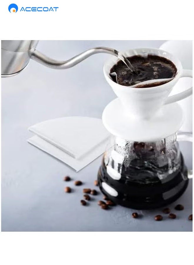 ACECOAT Coffee Filters V60 Cone Paper White 100pcs Coffee Filters Unbleached Paper Filters Compatible With Pour Over Drippers 2-4 Cups Size 02 Coffee Filters V60 (1-4 Cups 02, 100) - Image 3