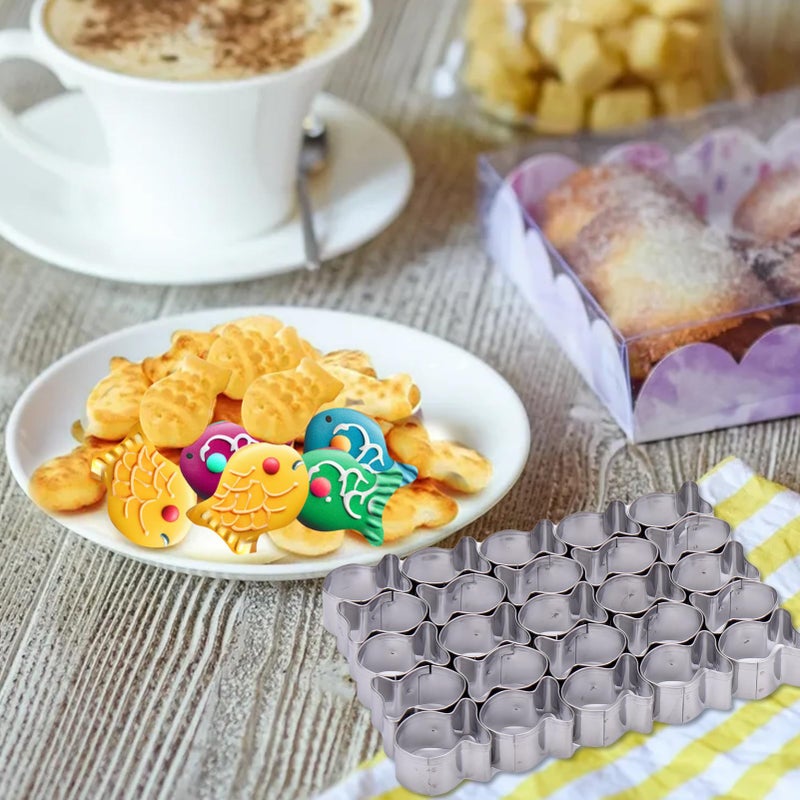 AIERSA Gold Fish Cracker Cutter,25 Cavity Fish Cookie Cutter,Mini Gold Fish Shapes Molds for Cookie,Non-stick Dough, Stainless Steels Cookie Cutters Mold for Baking - Image 5