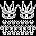 Yulejo 24 Pcs Crown Cake Topper Mini Baby Crown Tiny Queen Small Alloy Crystal Princess Headpiece Cake Decoration for Women Lady Girl Bridal Wedding Royal Themed Baby Shower Birthday PartySilver - Image 2
