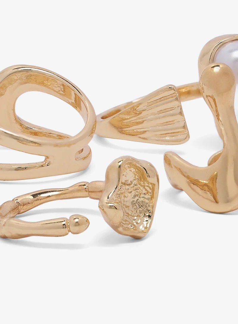 Ginger Chunky Gold Statement Rings