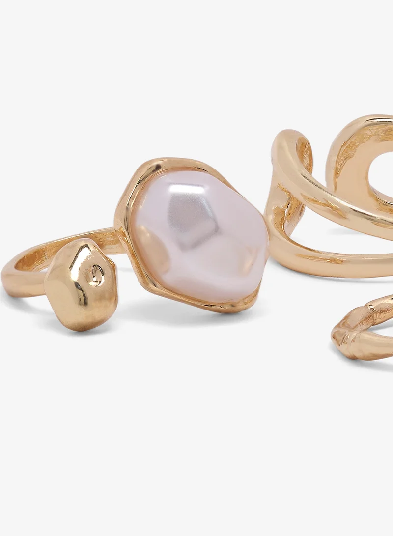 جينجر Chunky Gold Statement Rings