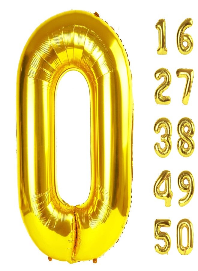 Kelfuoya بالون ذهبي مقاس 40 بوصة على شكل الرقم 0، بالون هيليوم ضخم من رقائق المايلر لأعياد الميلاد من 10 إلى 2025، بالونات رقمية لحفلات أعياد الميلاد وحفلات الزفاف والذكرى السنوية - Image 1