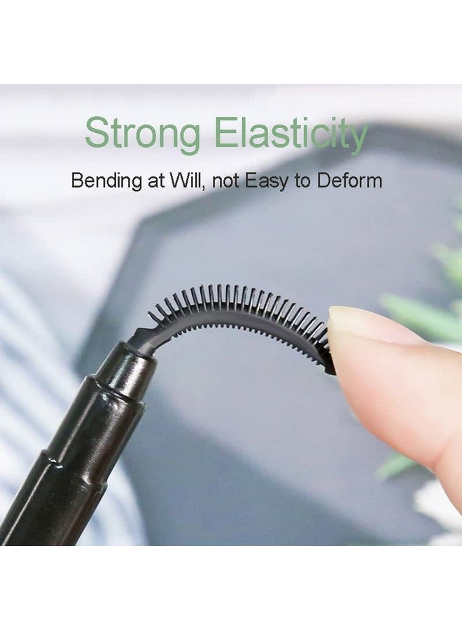 BYVUTE Eyelash Comb Lashes Brush Separator Mascara Brush Eyelashes Definer Lash Separating Cosmetic Tool Silicone Comb With Dust Cover 3 Pcs Black (3 Black) - Image 2