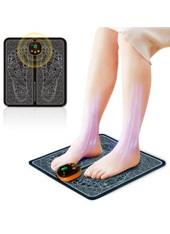 RATSAW EMS Foot Massager Electric Foot Massager Foldable and Portable Electric Foot Massager for Blood Circulation and Muscle Pain Relief 8 Modes and 19 Intensities Charging Type  - Image 1