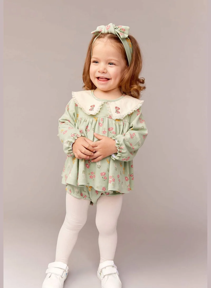 DeFacto 2 Pack BabyGirl Big Neck Knitted Overalls