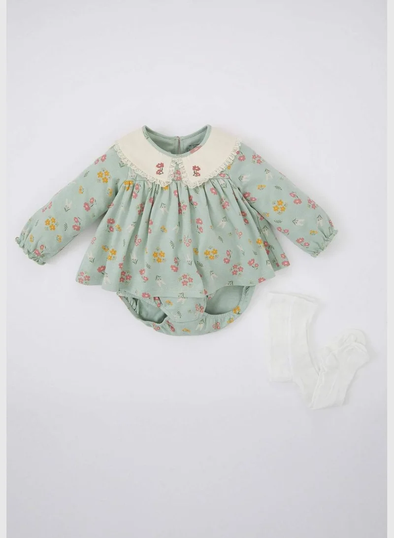 DeFacto 2 Pack BabyGirl Big Neck Knitted Overalls