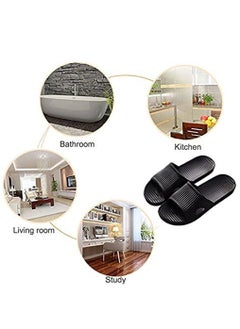 HomarKet Non-Slip Lightweight Shower Slippers For Home Indoor Black  - Image 3