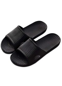 HomarKet Non-Slip Lightweight Shower Slippers For Home Indoor Black  - Image 1