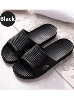 HomarKet Non-Slip Lightweight Shower Slippers For Home Indoor Black  - Image 5