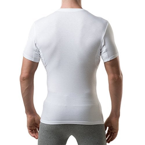 THOMPSON TEE Men's Sweatproof Undershirt - Crew Neck T-Shirt with Underarm Sweat Pads - Slim Fit - Aluminum-Free Alternative - White - 3X-Large - Image 2