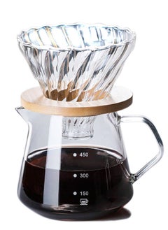 Aideli V60 Coffee Maker 600ml Glass Drip Coffee Pot With Filter Portable Coffee Pot  - Image 1