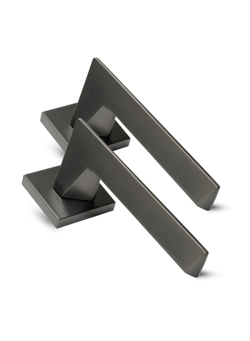 CINCINNO Vitae Premium Anti-Rust Zinc Door Handle Pair– Durable & Stylish for Home & Office, UV Protection, 2-Year Color & 5-Year Mechanical Warranty, Salt Spray Tested (Gun Metal Grey)  - Image 1