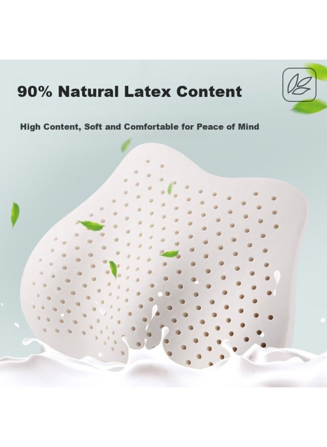 ICAROOM Aichewu Latex Car Headrest And Lumbar Support Set, Car Neck Pillow And Back Cushion, Car Accessories - Image 2