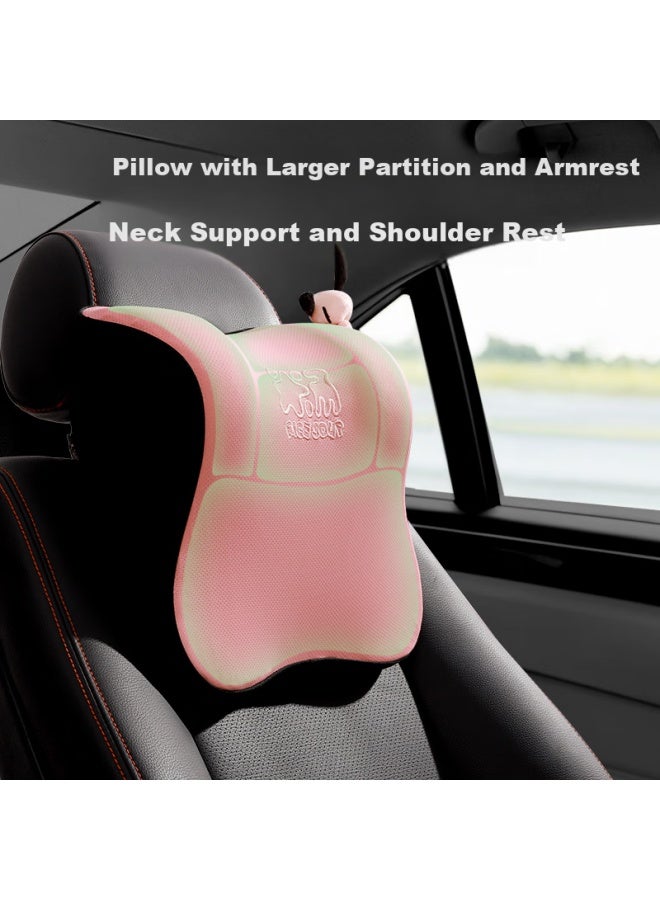 ICAROOM Aichewu Latex Car Headrest And Lumbar Support Set, Car Neck Pillow And Back Cushion, Car Accessories - Image 4