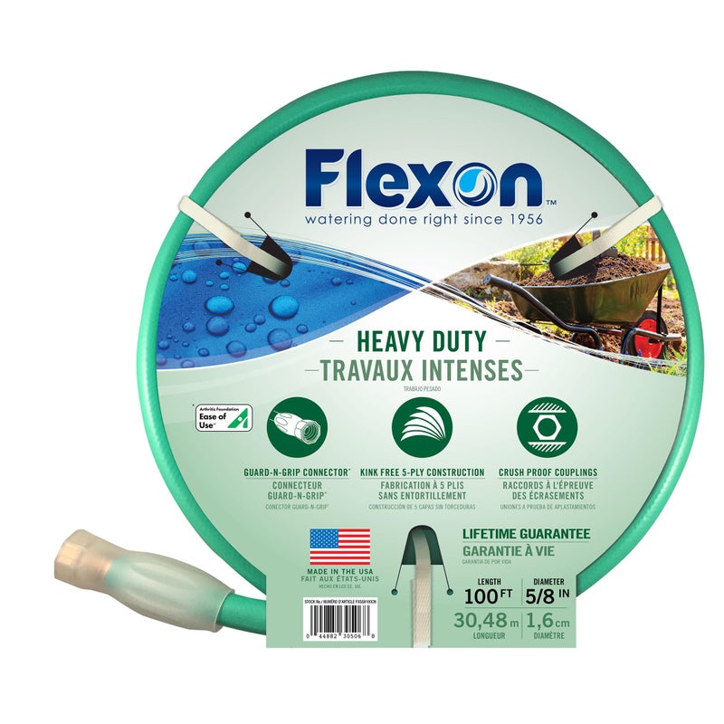 Flexon FXG58100 5/8-Inch x 100-Foot Heavy Duty 5-Ply Forever Garden Hose, Green - Image 4